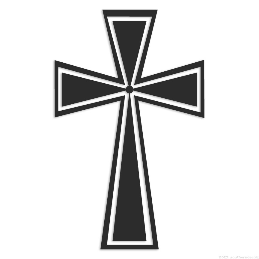 Outline Cross - Decal Sticker - Multiple Colors & Sizes - ebn6820